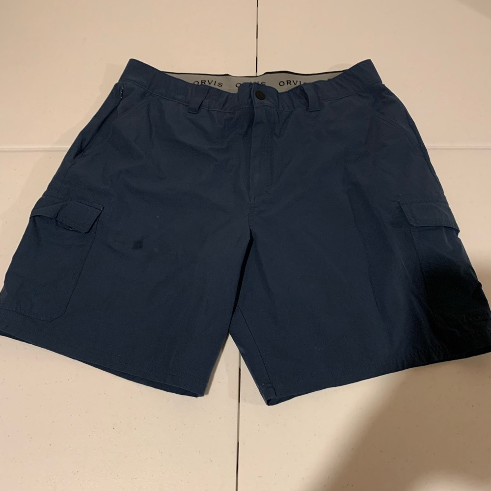Orvis Men’s Size 40 Blue Cargo Shorts Outdoor 100% Polyester